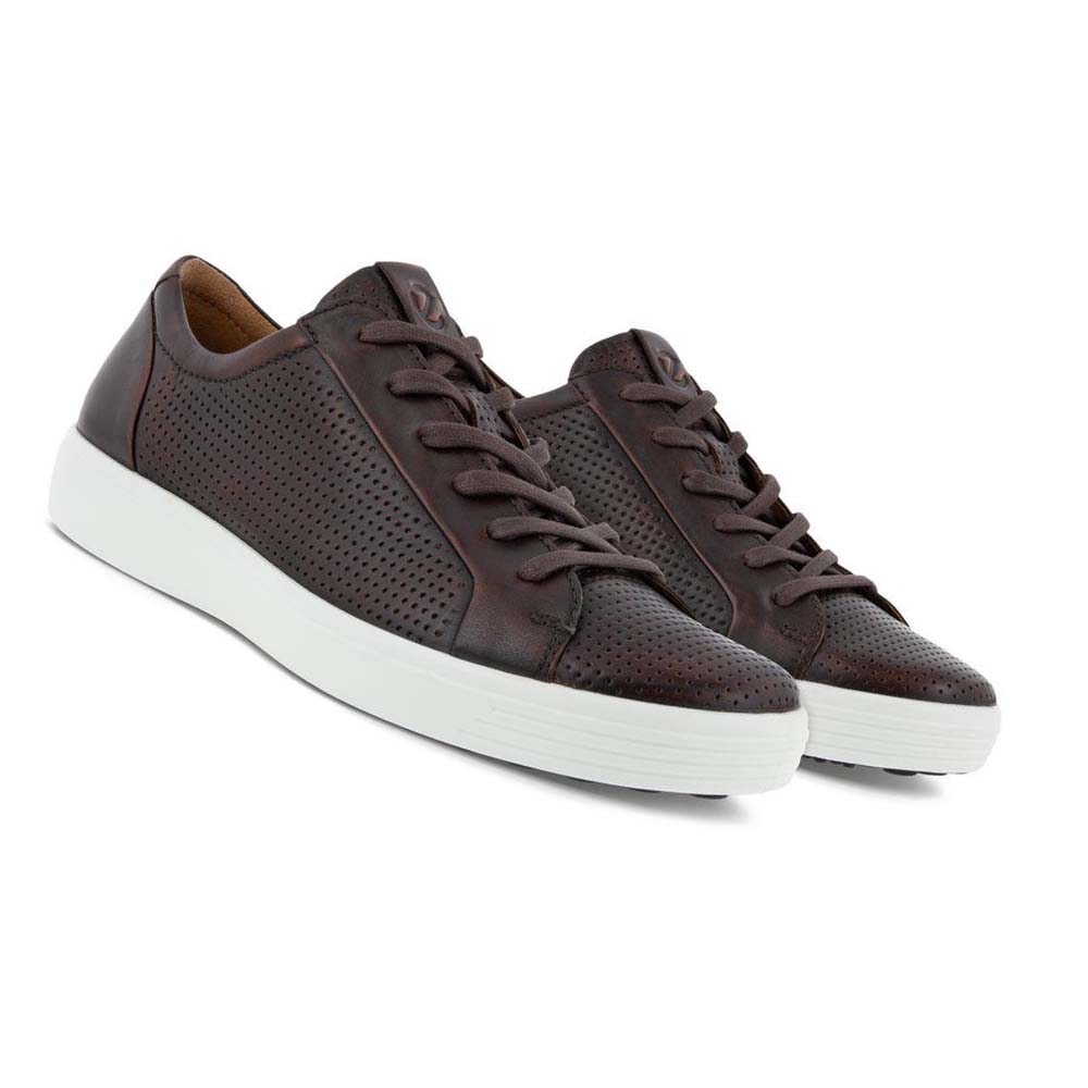 Pánské Boty Casual Ecco Soft 7 Laced Káva | CZ 477RVD